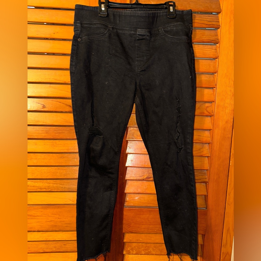 Old Navy - Rockstar Super Skinny Jeggings Mid-Rise - Black Jeans - 10 Petite